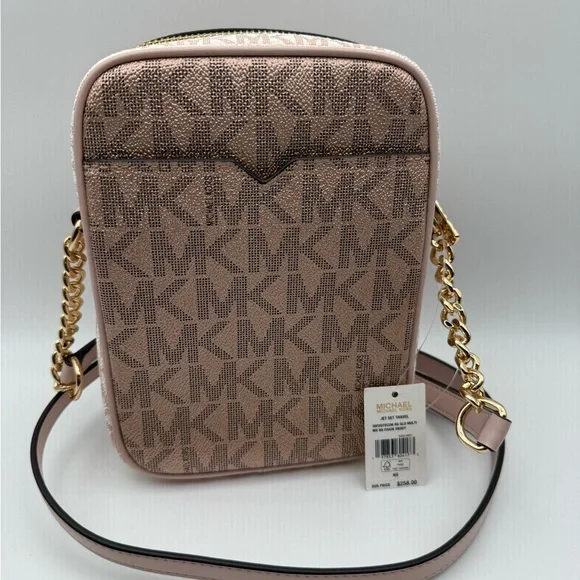 Michael Kors‎ Rose Gold Pink Jet Set Crossbody Bag - Picture 3 of 6